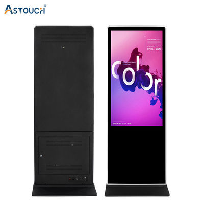 OEM Black Floor Stand Digital Signage Kiosk 65 Inch Multi Functional
